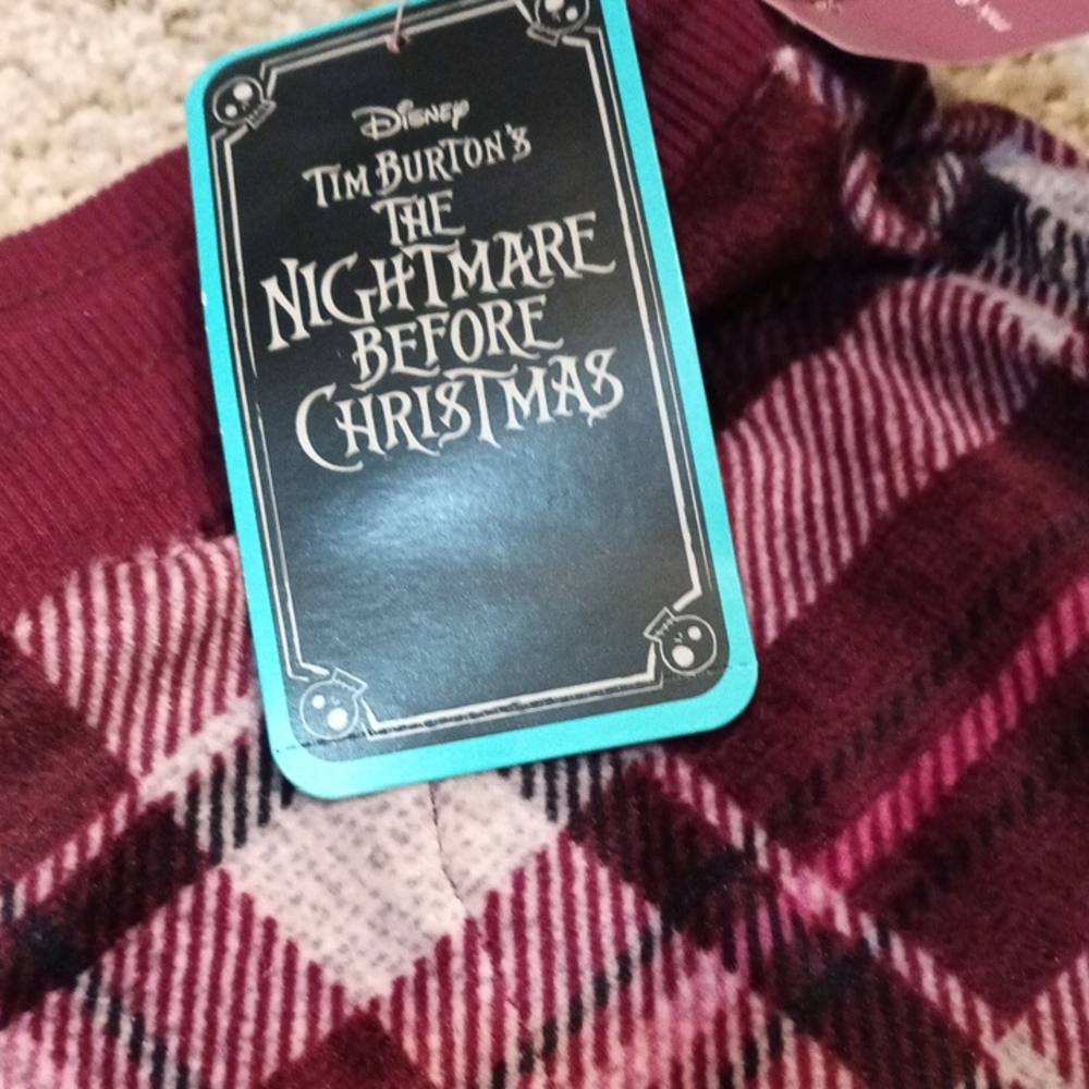 Disney The Nightmare Before Christmas Burgundy Plaid Sleepwear